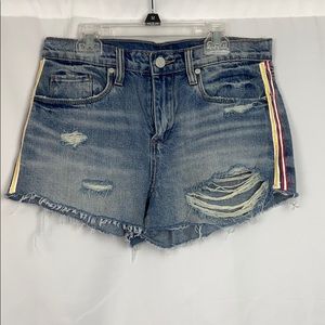 Striped Jean Shorts